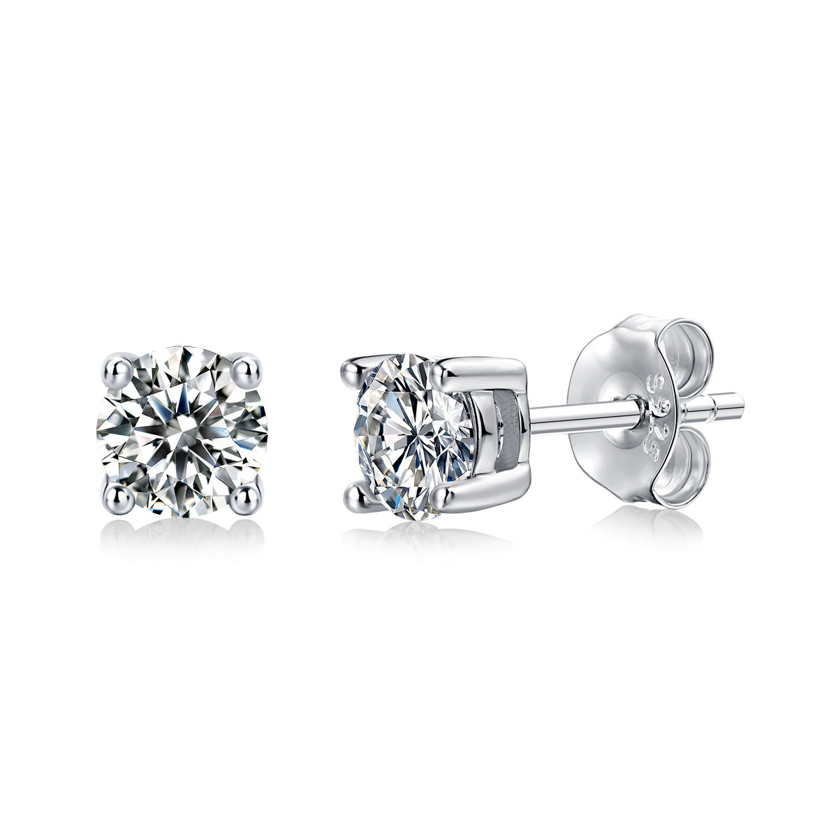Gypsy Moissanite 925 Sterling Silver Stud Earrings