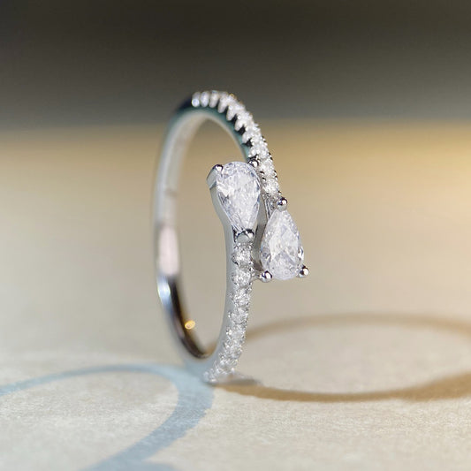Angelina, 925 Sterling Silver Water Drop Ring