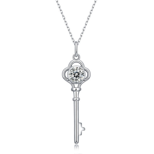 Key to My Heart, Moissanite 925 Sterling Silver Necklace