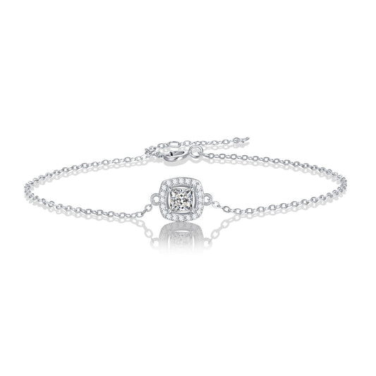 First Lady Moissanite Square 925 Sterling Silver Bracelet