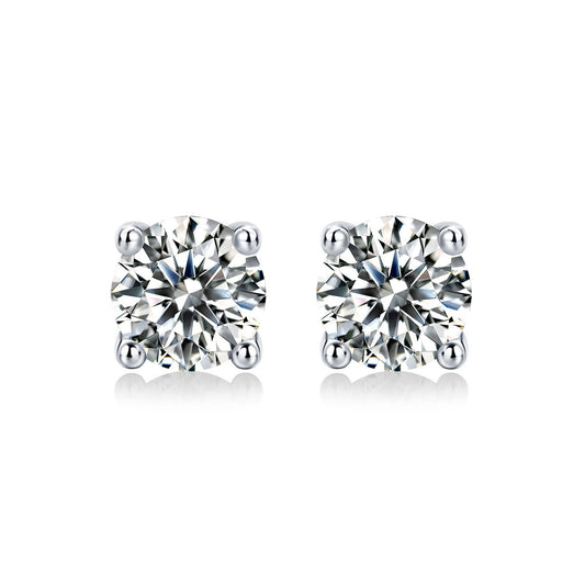 Gypsy Moissanite 925 Sterling Silver Stud Earrings