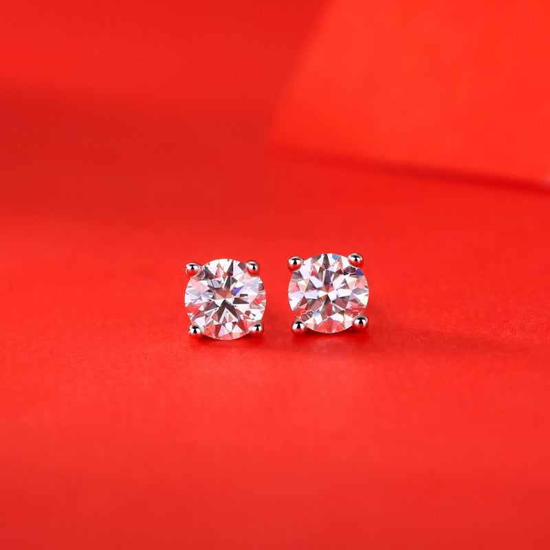 Gypsy Moissanite 925 Sterling Silver Stud Earrings
