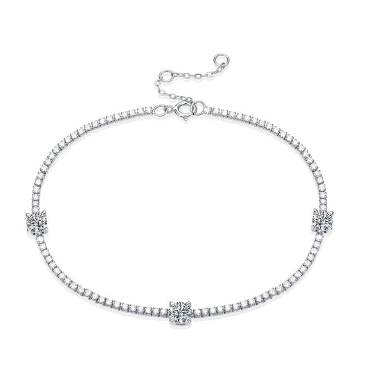 Pure Elegance Moissanite 925 Sterling Silver Bracelet