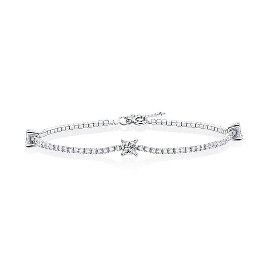 Classy Moissanite 925 Sterling Silver Bracelet